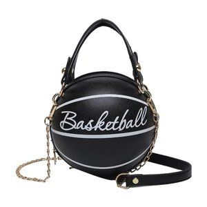 Basketball Design Circle Bag - Mini Size Fashion Chain Shoulder and Hand Zipper